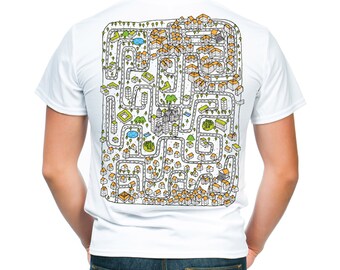 Czas dla dzieci masaż labirynt City Track T-shirt z powrotem RUB for tata Relax czasu tee shirt