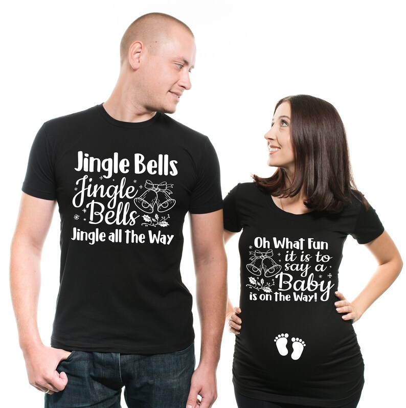 Couple Maternity Shirts Funny Expecting Mom and Dad Christmas Etsy