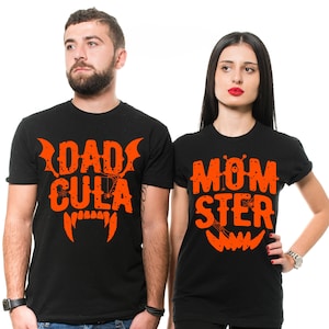 Mom dad Halloween shirts Funny Scary Costume for father Mother Monster Dracula Tee Shirt For him For Her outfit costume