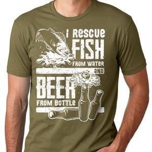 Fishing T-shirt Funny Fishing Beer Tee Shirt fishing Hobby Gift for Dad Gift for Husband Gift for Grandpa Fisherman Tee