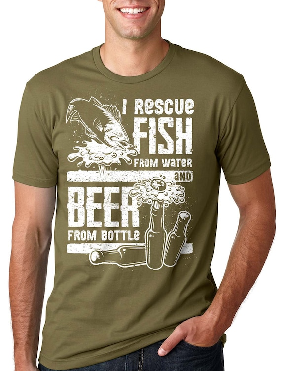 Fishing T-shirt Funny Fishing Beer Tee Shirt Fishing Hobby Gift