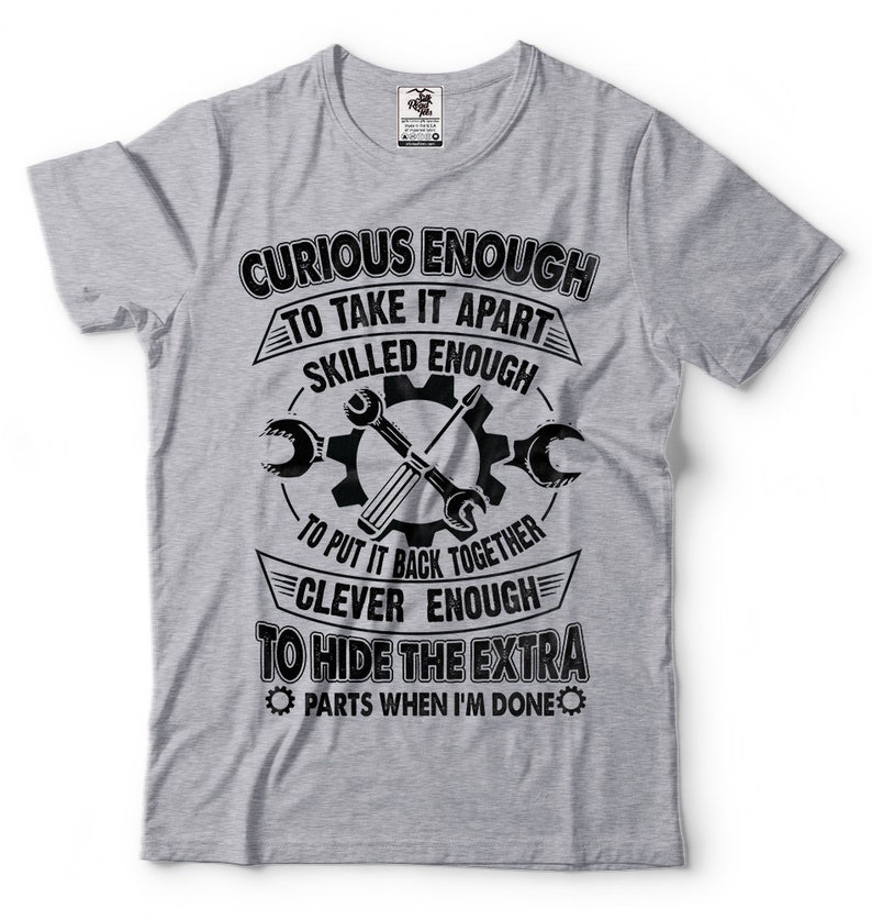 Funny Mechanic T-Shirt: Gift for Husband, Boyfriend, Father image 3