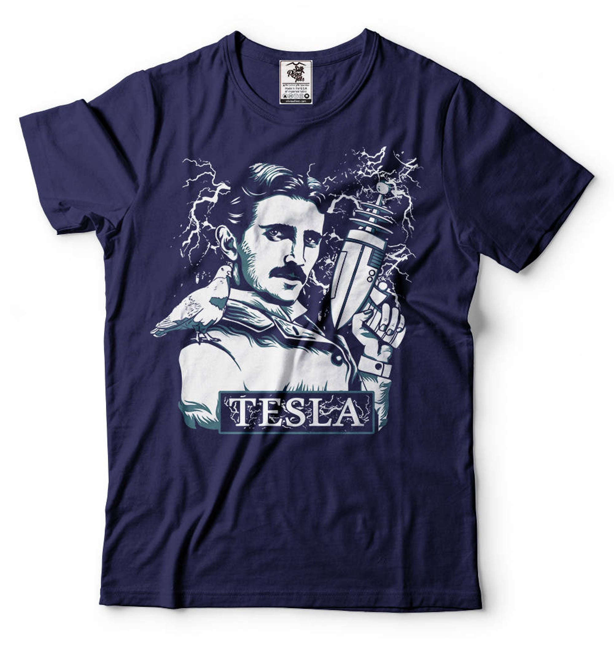 Discover Nikola Tesla T-shirt Tesla Electric Gun Tee Shirt Mens Funny T-shirt Tesla shirt Best Birthday Gift shirt Funny Tee
