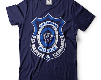 Camiseta de la Policía de la Gramática, Regalo para Profesor de Inglés