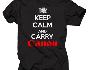 Canon T-shirt garder son sang-froid et transporter Canon T-shirt photographe Tee Shirt