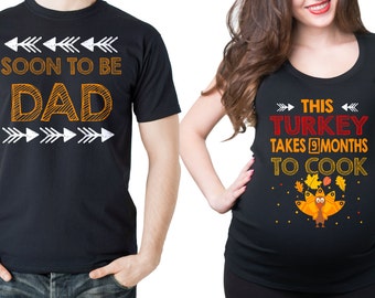 Couple Maternity T-Shirts Thanksgiving Day T-shirt Pregnancy shirt Turkey maternity tee shirt