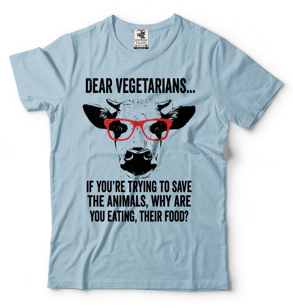 Anti-vegan T-shirt Anti Vegetarian Shirt Mens Funny Tee Shirt -