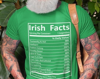 Funny Irish Facts Green T-Shirt - St. Patrick's Day Tee
