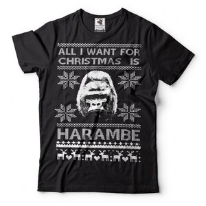 Ugly Christmas Sweater T-Shirt Hrambe Meme Tee Shirt RIP Harambe T-shirt