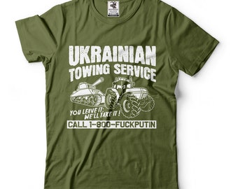 Ukrainian Towing Service Tractor T-shirt Ukraine national flag t-shirt