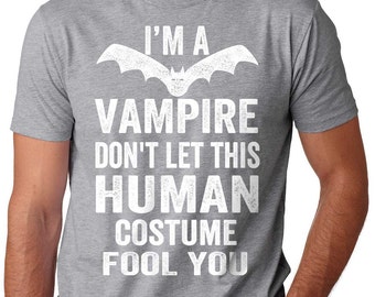Vampire Human Costume T-Shirt, Halloween Tee