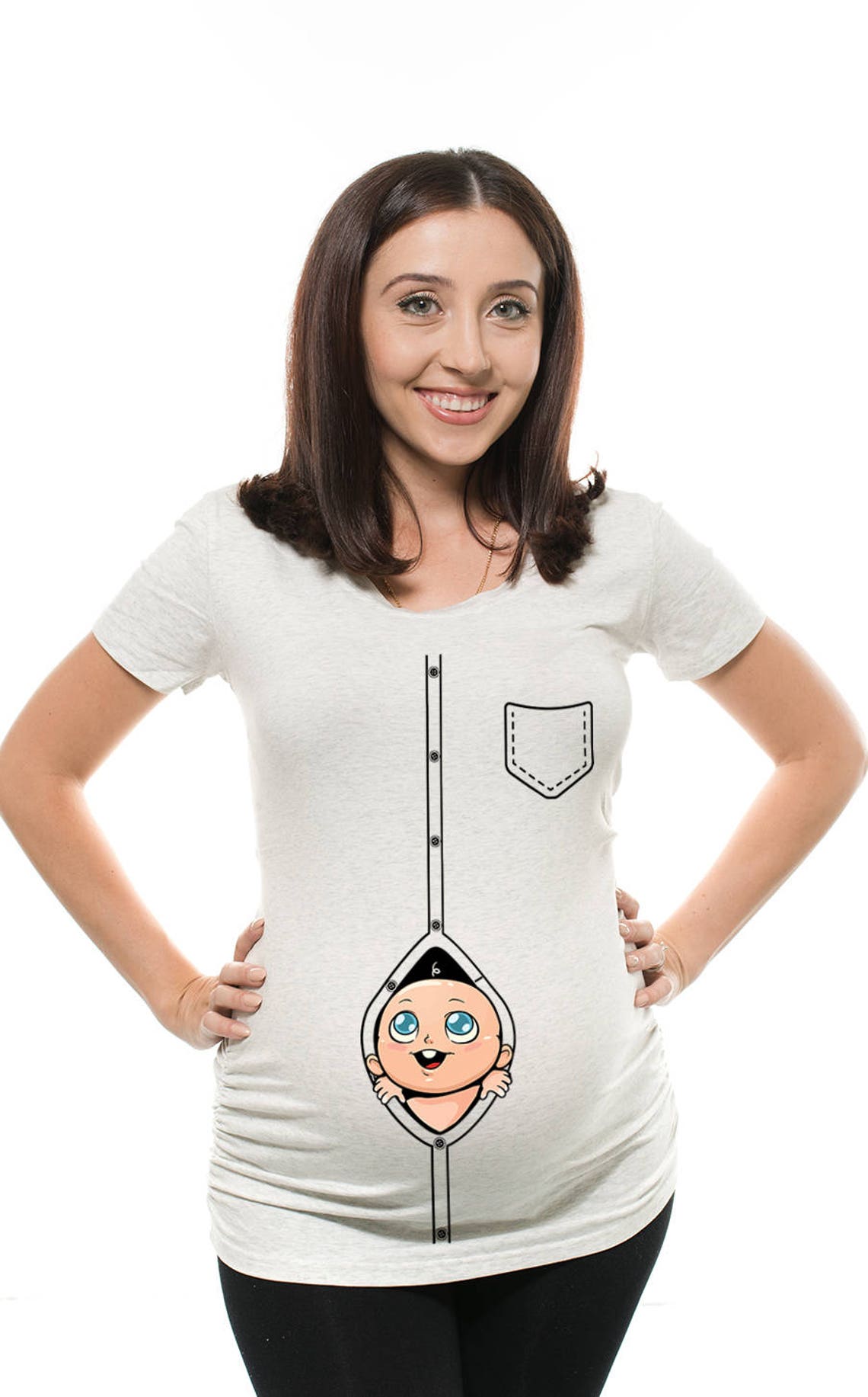 Pregnancy Tshirt Funny Maternity Top Peeking Baby True Etsy