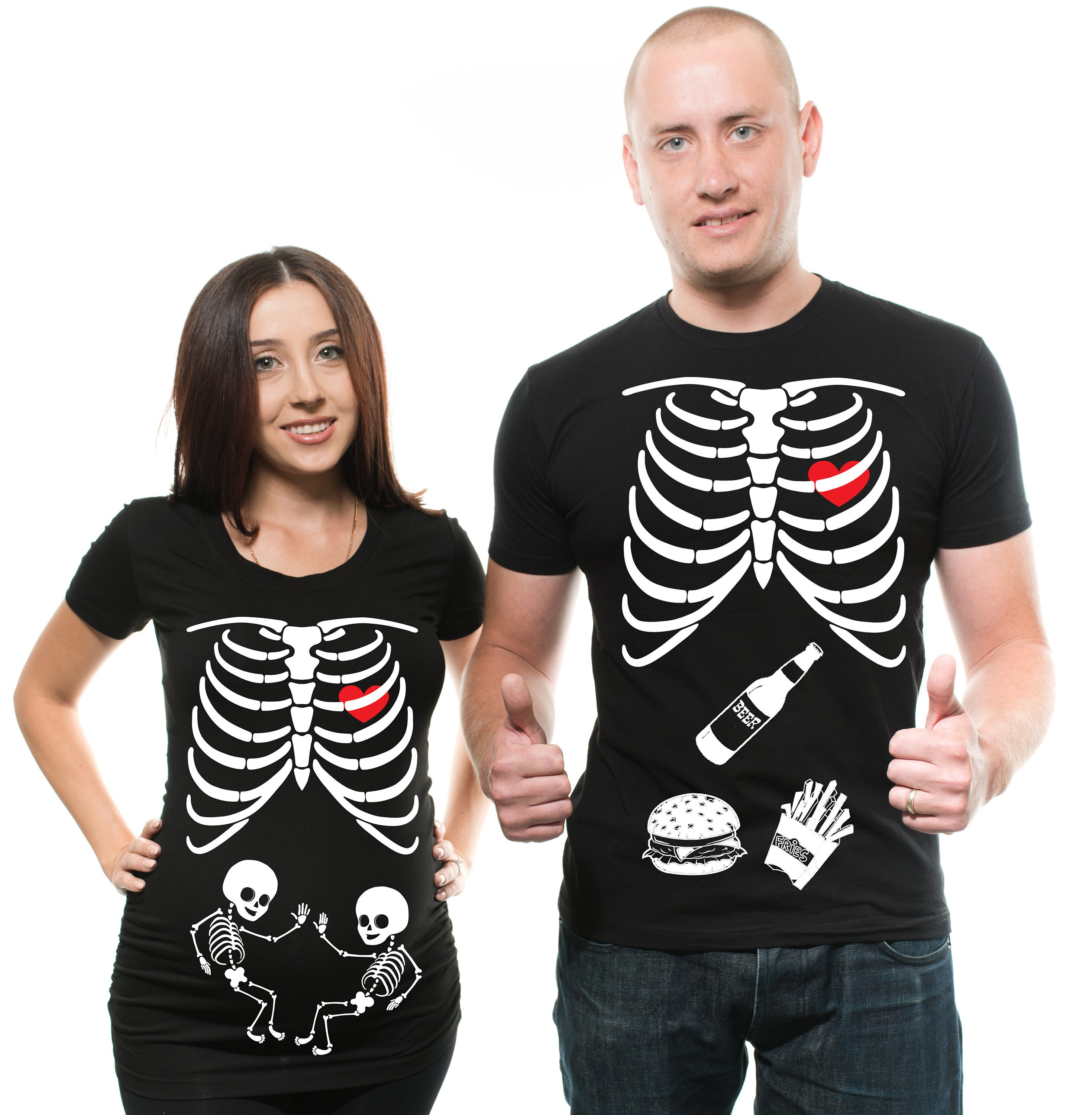 Skeleton Maternity Twins Shirt 
