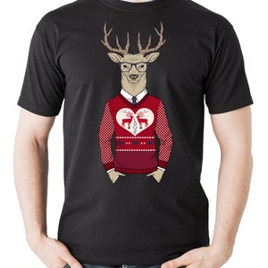 Camiseta de regalo de ciervo de Navidad, camiseta estilo Hipster, camiseta de Navidad, regalo para ciervo de Navidad con suite
