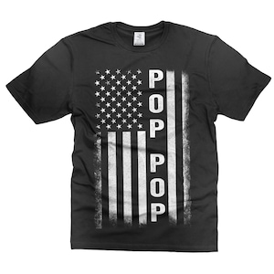 Pop Pop Flag Mens T-shirt Papa Grandpa Dad Daddy Poppop Pop-pop USA American Flag Fathers day Mens Tee shirt