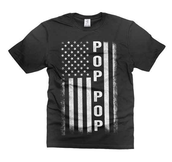 Pop Pop Flag Mens T-shirt Papa Grandpa Dad Daddy Poppop Pop-pop USA American Flag Fathers day Mens Tee shirt