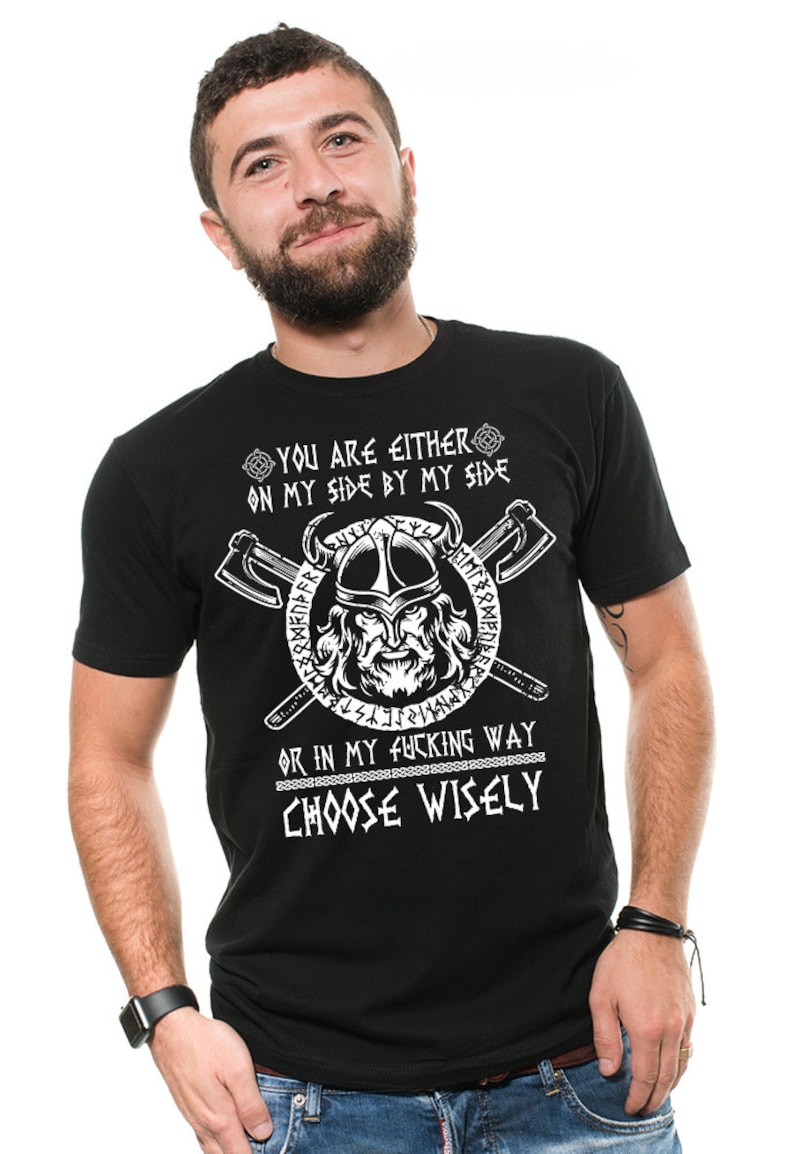 Viking Tshirt Choose Wisely Funny Mens Tshirt Vikings Tee Etsy UK