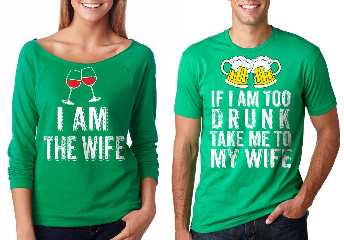 Funny Couple Matching Drinking Party Husband Wife T-shirts - Etsy
