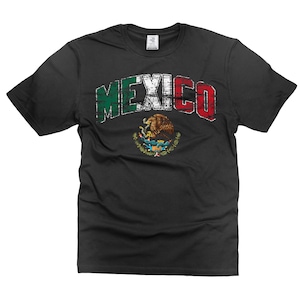 Mexico T-shirt Mexican Heritage Mens Unisex National Flag Eagle Coat of Arms Shirt  Mexican Flag Shirt