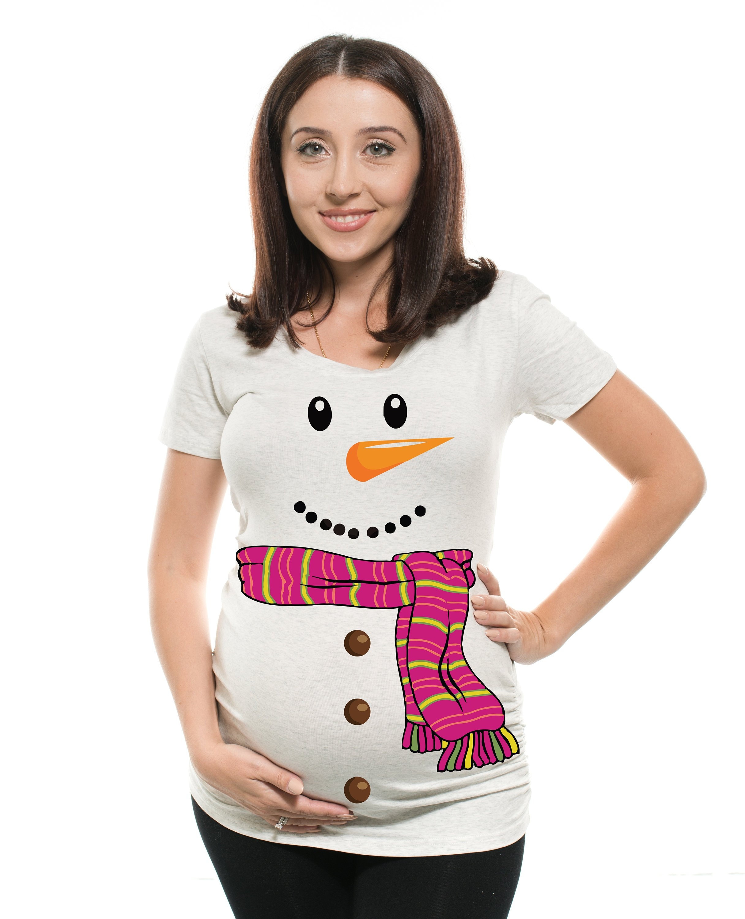 Christmas Maternity T shirt Snowman T shirt Gray Pregnancy T shirt Funny Bump Snowman Best Christmas Pregnancy Top Etsy