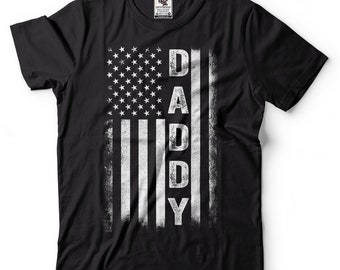 American Dad T-shirt Best Father&#39;s day DADDY shirt US flag American Flag DADDY shirt Mens T-shirt patriotic Tee