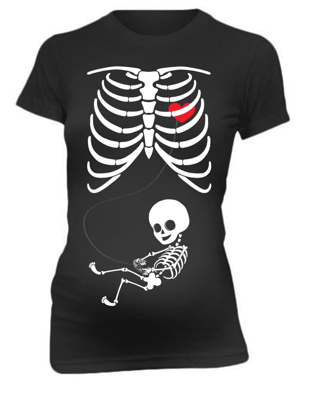 Skeleton Baby Maternity T-shirt Funny X Ray Baby Playing - Etsy
