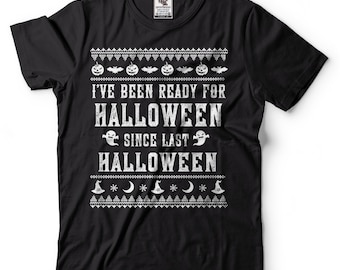 Halloween T-shirt Ready for Halloween Unisex Mens 100% Cotton Tee shirt
