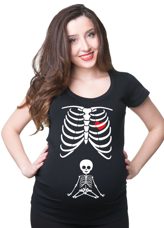 Skeleton Baby Yoga T-shirt Pregnancy Work Out T-shirt