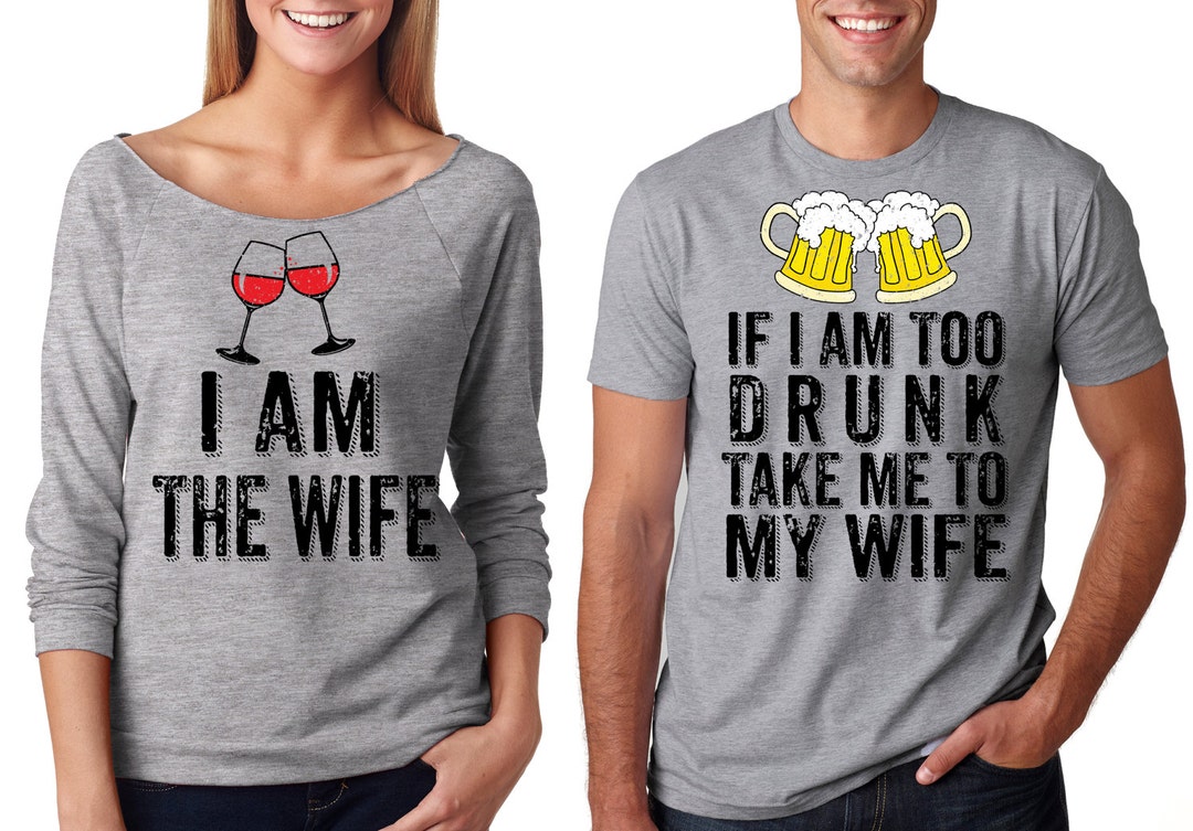 Funny Couple Matching Drinking Party Husband Wife T-shirts - Etsy