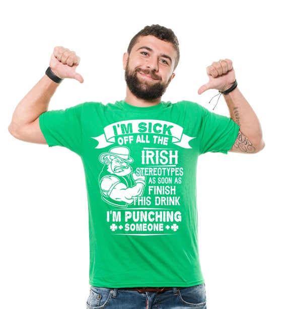 St Irish Stereotypes Adult Mens T-Shirt Patrick's Day
