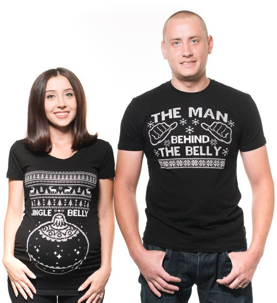 funny christmas couple shirts