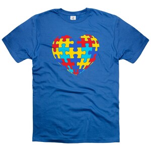Autism awareness month T-shirt Autism love heart tee shirt puzzle tee shirt