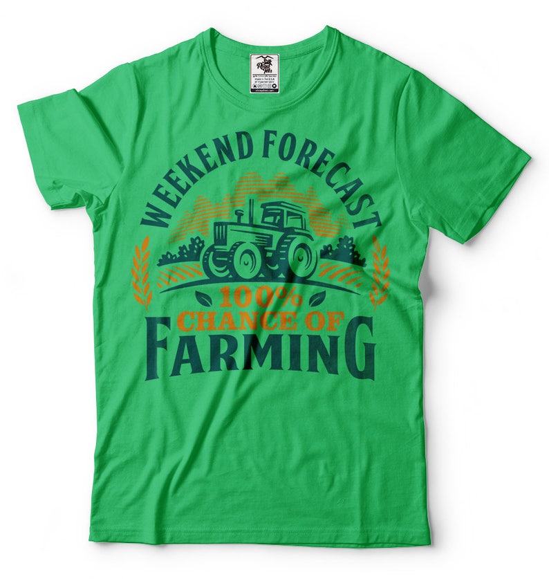 Farmer T-shirt Funny Farmer 100% Chance of Farming Tee Shirt - Etsy