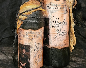 Handmade Halloween Potion Bottles: Witchy Home Decor