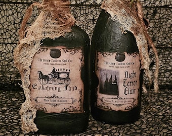 Spooky Potion Bottles: Halloween Home Decor, Witchy Apothecary