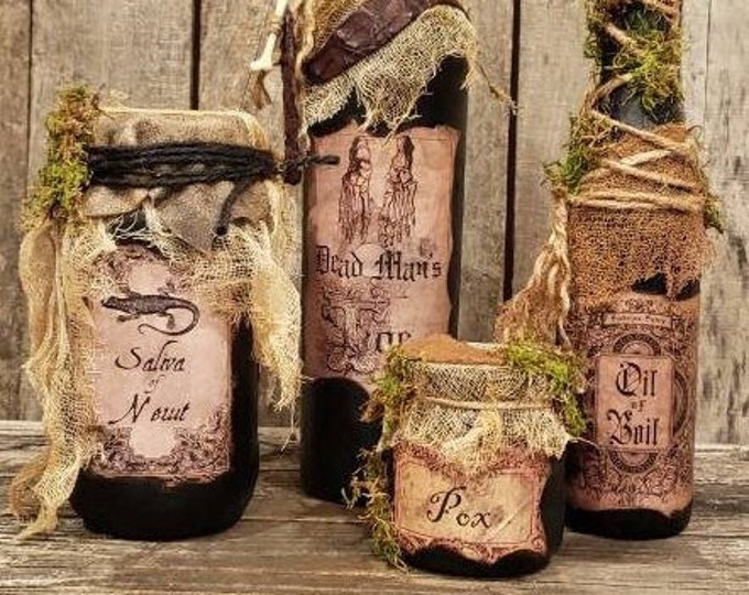 Hocus Pocus Inspired Potion Bottles, Life Potion, Halloween Decor