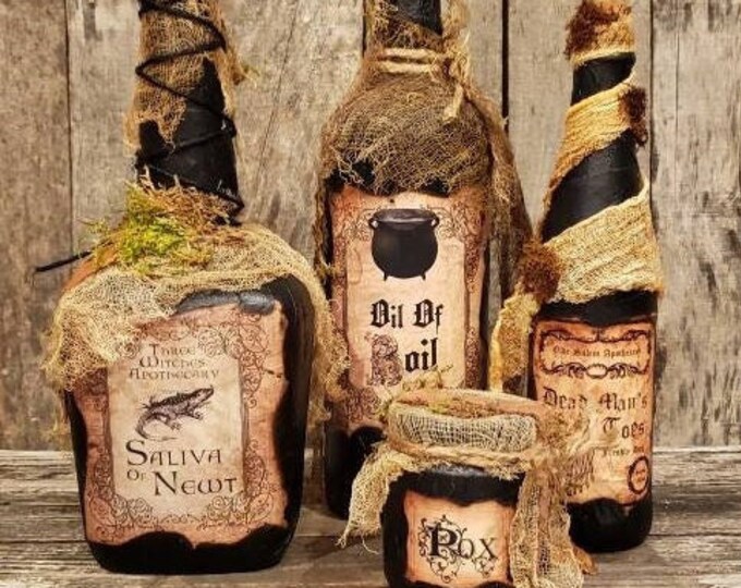 Hocus Pocus Inspired Potion Bottle Set, Life Potion, Halloween Decor
