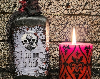 I Love You To Death, Valentine's Day Decor, Gothic Valentine Decor, Valentine Decor, Gothic Home Decor, Valloween, Dark Valentine