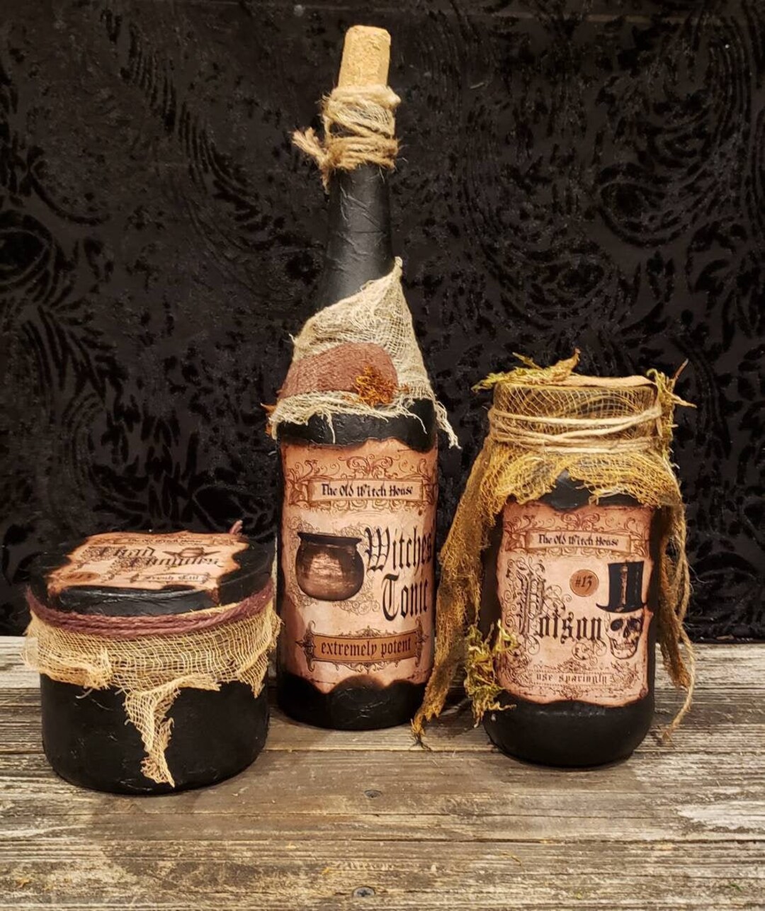 Halloween Potion Bottle Set: Handmade Witchy Apothecary Decor - Etsy