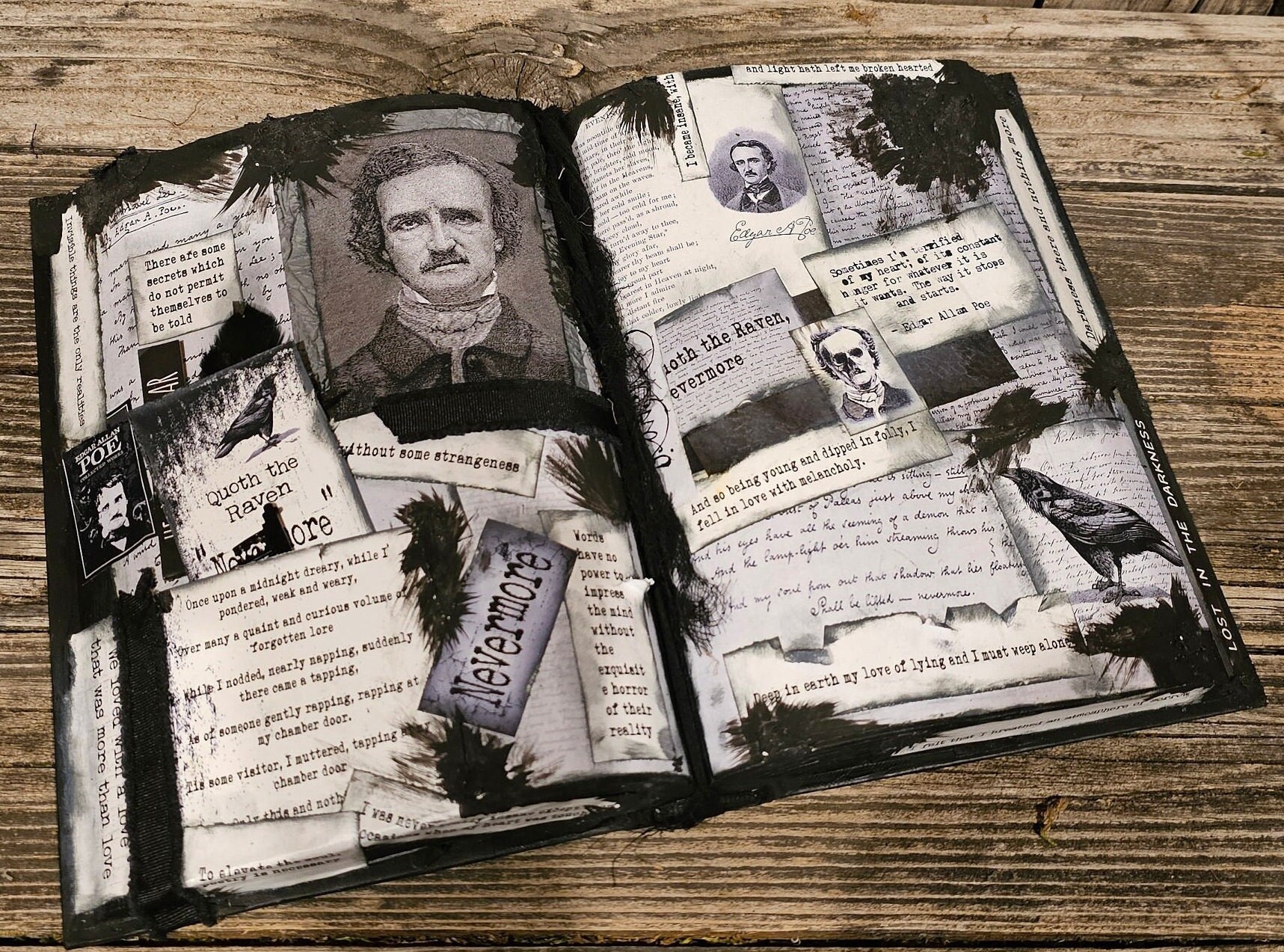 Edgar Allan Poe Collage Art: Handmade Gothic Decor - Etsy