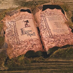 Love Spell, Halloween Spell Book, Halloween decor, Gothic Decor, Wedding Gift, Goth Wedding, Halloween book, Halloween home decor