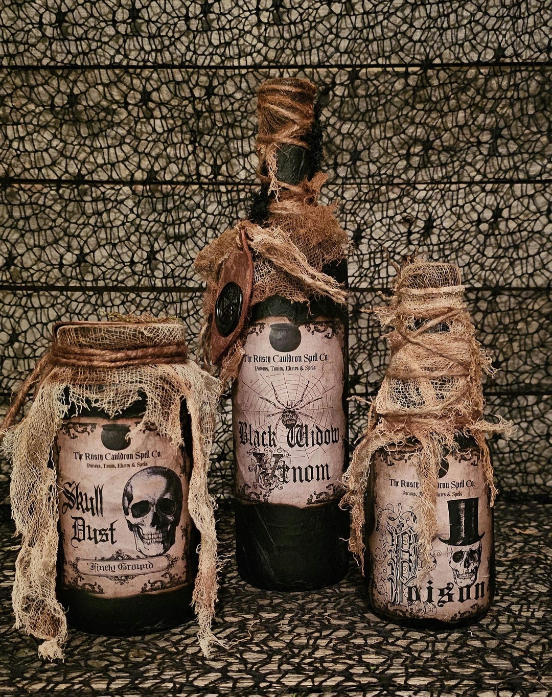 Handmade Halloween Potion Bottle Set: Spooky Witchy Decor - Etsy