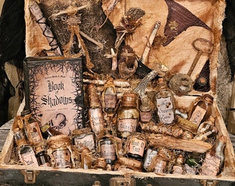 Book of Shadows Witches' Trunk of Spells and Potions, Halloween decorations, Halloween decor, witchy decor, Halloween display, unique