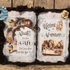 Alice in Wonderland Inspired Home Decor, Lifetime of Adventures, Alice in Wonderland Book, Alice in Wonderland Party, Vintage Alice, Grunge