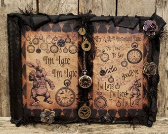 Alice in Wonderland Home Decor, I'm Late, Alice in Wonderland, White Rabbit, Alice in Wonderland theme, Alice in Wonderland party, clocks