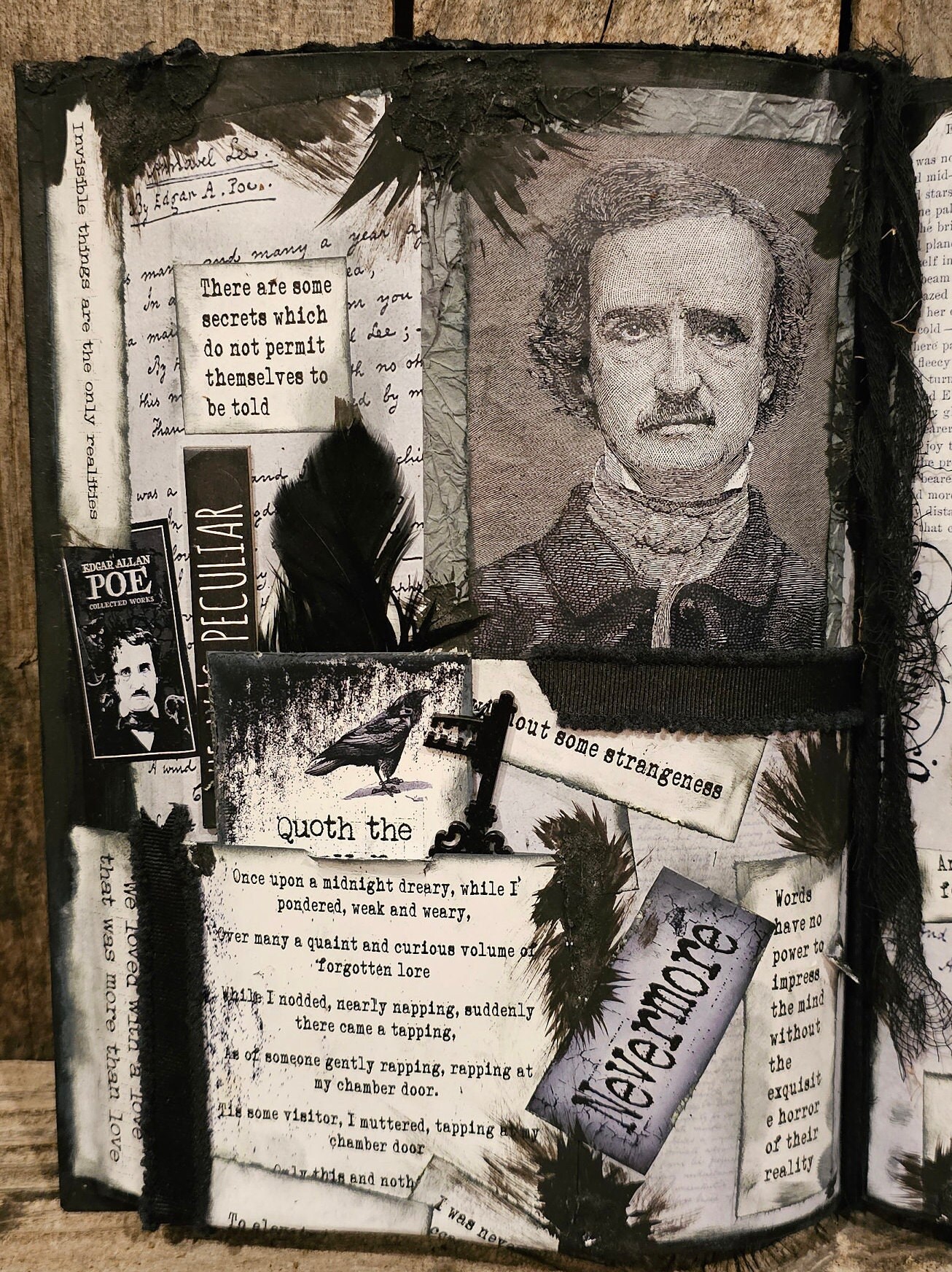 Edgar Allan Poe Collage Art: Handmade Gothic Decor - Etsy