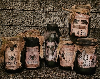 Handmade Halloween Potion Bottles: Witch Apothecary Decor