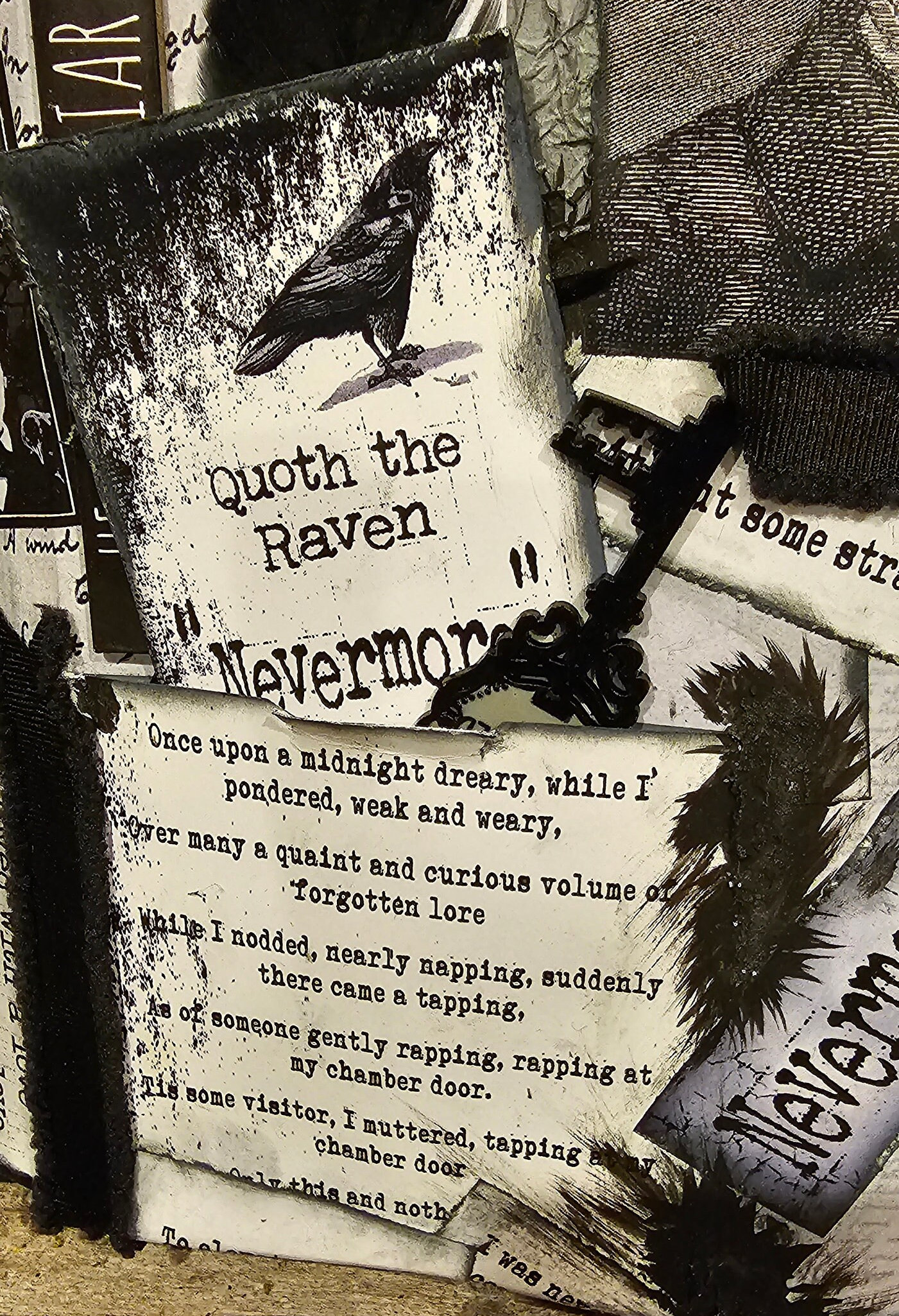 Edgar Allan Poe Collage Art: Handmade Gothic Decor - Etsy