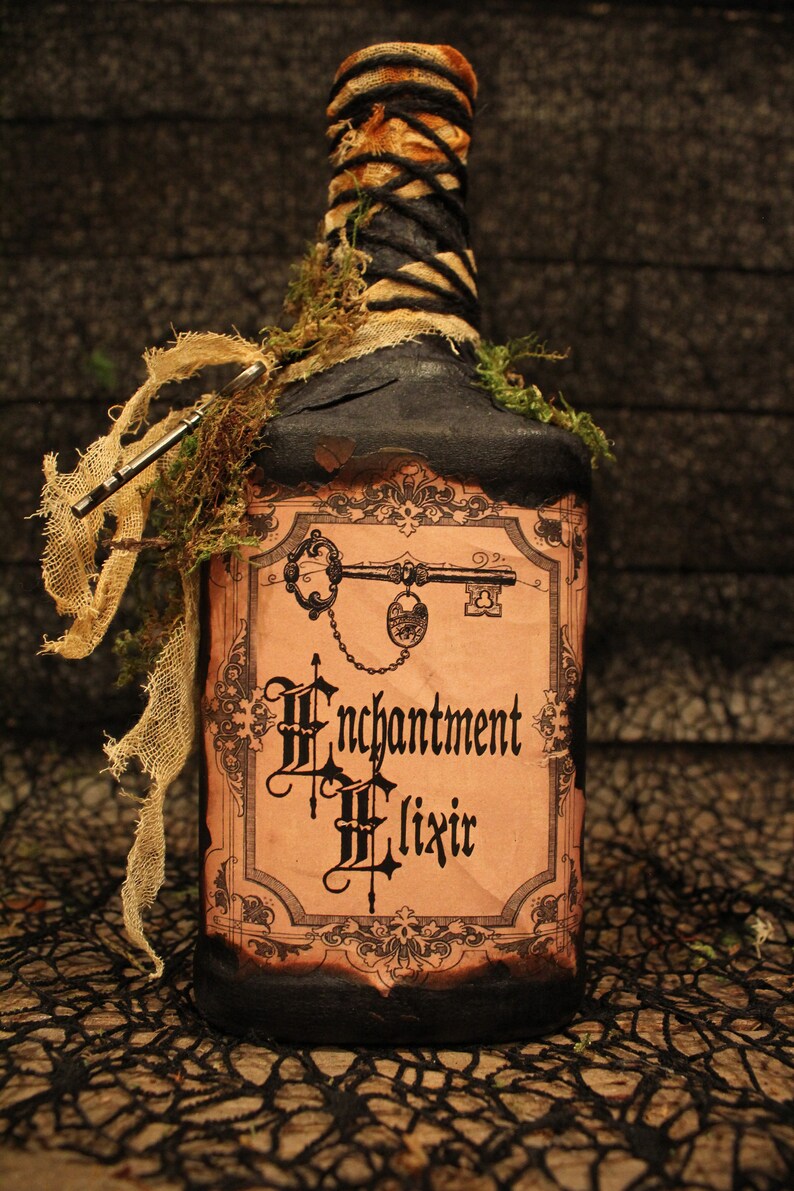 Halloween Spell Book & Potion Bottle Set Flying Potion Etsy