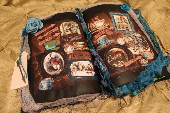 Alice In Wonderland Altered Art Book Decor Alice In Etsy